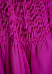 ML Monique Lhuillier - Wrap-effect shirred chiffon mini dress - Purple - US 8
