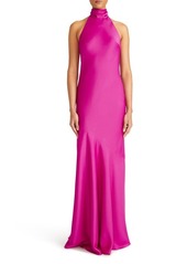 ML Monique Lhuillier Caroline Halter Neck Gown