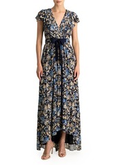 ML Monique Lhuillier Floral High-Low Gown in Bluebell Garden at Nordstrom