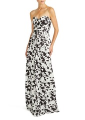 ML Monique Lhuillier Livia Strapless Satin Gown