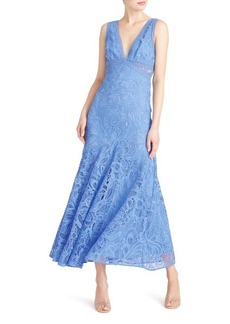 ML Monique Lhuillier Sleeveless Lace Midi Dress in Blue Opal at Nordstrom