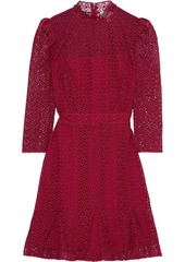 Ml Monique Lhuillier Woman Fluted Guipure Lace Mini Dress Crimson