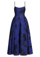 ML Monique Lhuillier Nicolette Floral Jacquard Maxi Dress