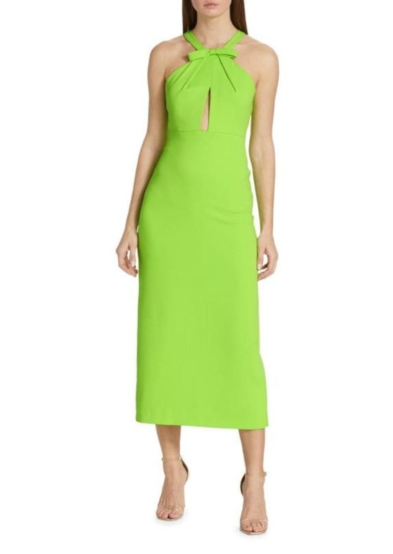 ML Monique Lhuillier Sleeveless Crepe Midi Dress