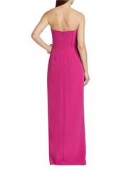 ML Monique Lhuillier Stella Rosette Strapless Corset Gown