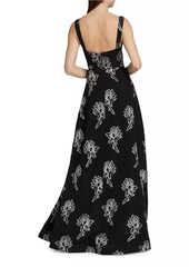 ML Monique Lhuillier Thalia Floral Jacquard A-Line Gown