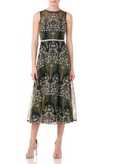 ML Monique Lhuillier Embroidered Mesh Cocktail Dress in Jet Multi at Nordstrom
