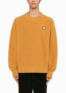 8 Moncler Palm Angels Ribbed ochre crew-neck sweater
