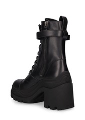 Moncler 80mm Envile Buckle Leather Ankle Boots