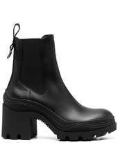 Moncler 90mm block-heel leather boots