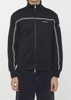 Moncler Black nylon zip-up sweatshirt