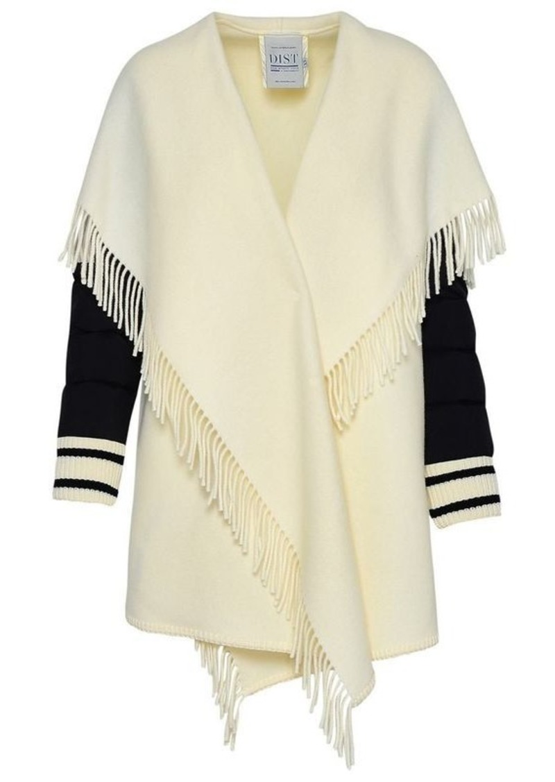 Moncler BLACK WOOL AND CREAM CAPE