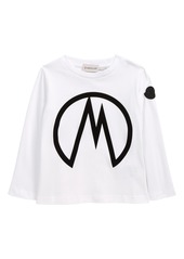 Moncler Kids' Long Sleeve Logo Graphic Tee in White at Nordstrom