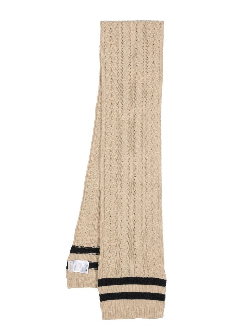 Moncler cable knit cashmere scarf