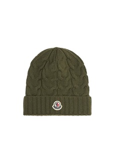 Moncler Cable Knit Virgin Wool Beanie