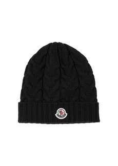 Moncler Cable Knit Virgin Wool Beanie