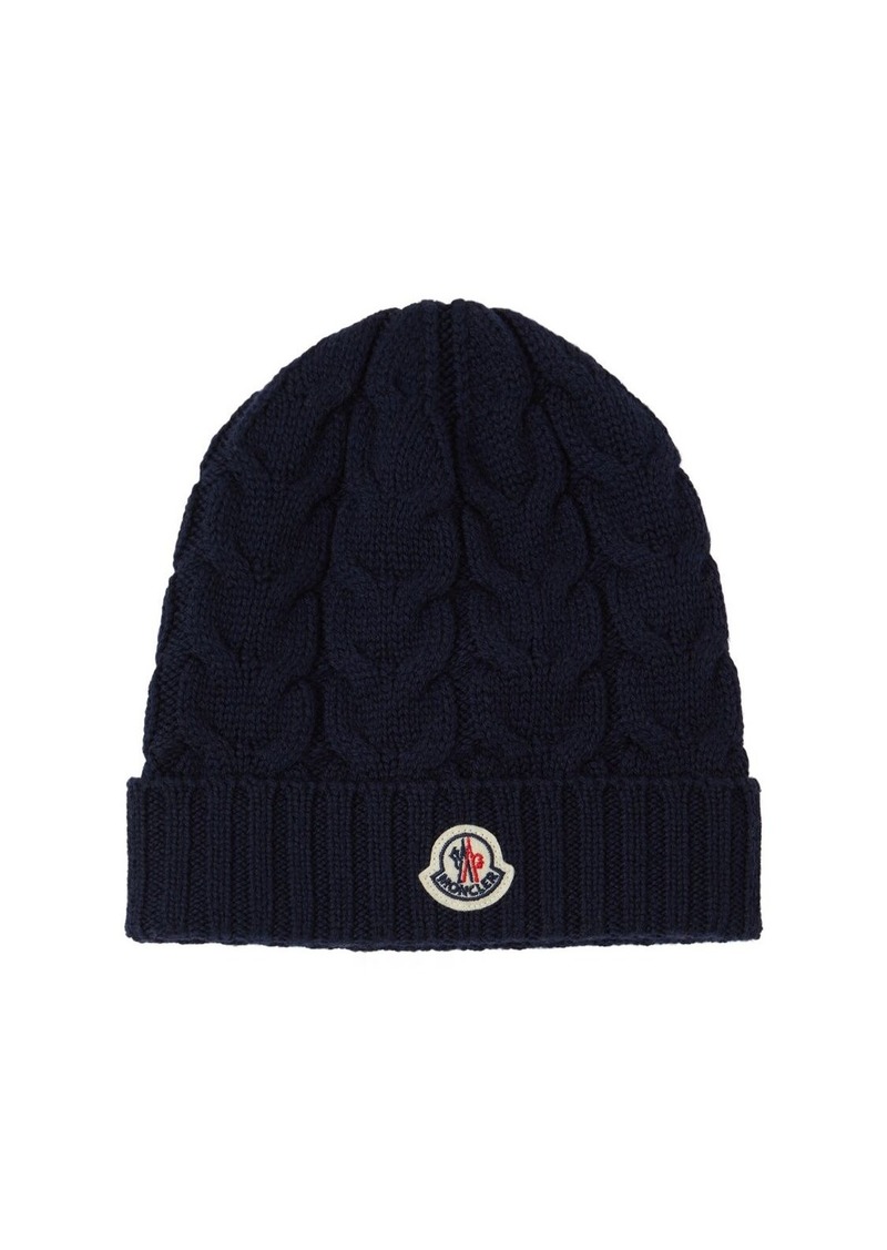 Moncler Cable Knit Virgin Wool Beanie