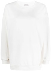 Moncler contrast-panel logo-embossed sweatshirt