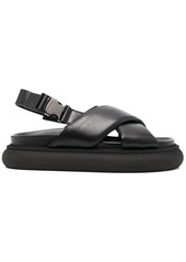 Moncler cross-strap leather sandals