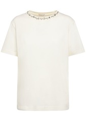 Moncler Embellished Cotton Jersey T-shirt
