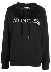 Moncler embroidered-logo cotton hoodie