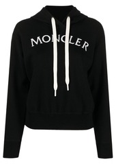 Moncler embroidered-logo knit hoodie