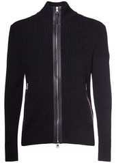 Moncler Extrafine Wool Tricot Cardigan