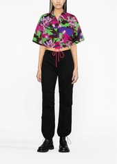 Moncler floral-print cropped shirt