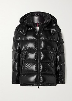 Moncler Fustet Hooded Two-tone Quilted Glossed-shell Down Jacket