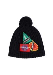 Moncler Knit Wool Beanie Hat W/ Patches