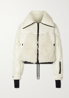 Moncler Laffrey Cropped Shearling And Quilted Down Ski Jacket