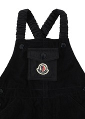 Moncler Logo Corduroy Overall Jumpsuit