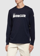 Moncler Logo Cotton Jersey Crewneck Sweatshirt
