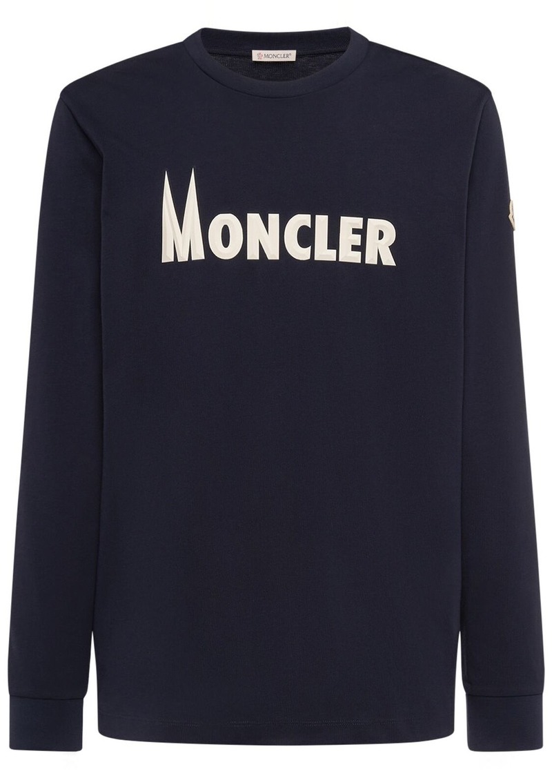 Moncler Logo Cotton Jersey Crewneck Sweatshirt