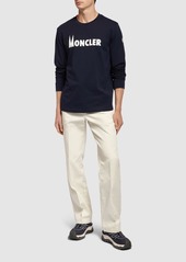 Moncler Logo Cotton Jersey Crewneck Sweatshirt