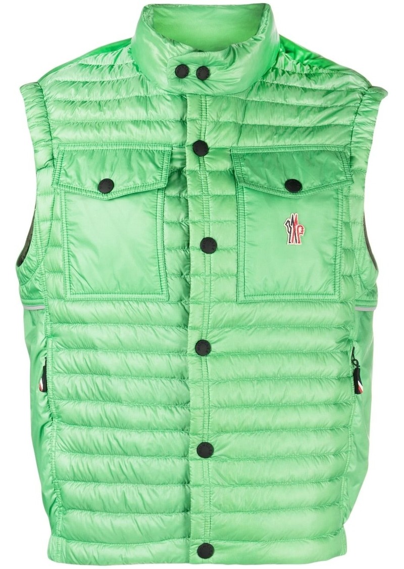 Moncler logo-embroidery buttoned gilet