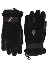 Moncler Logo Canvas & Leather Gloves