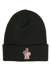 Moncler logo-patch beanie