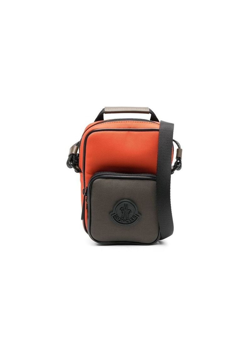 Moncler logo-patch colour-block shoulder bag