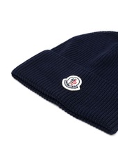 Moncler logo-patch cotton beanie