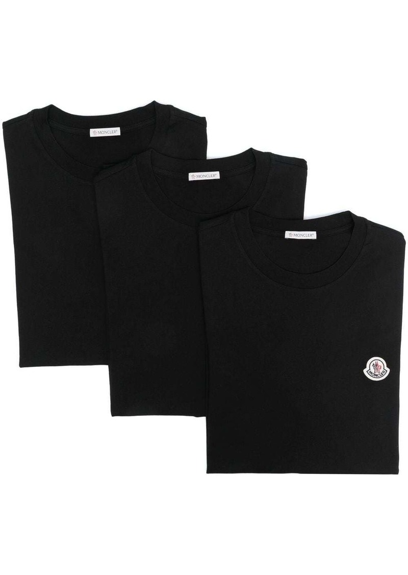 Moncler logo-patch cotton T-shirt (pack of 3)