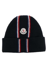 Moncler logo-patch knitted beanie