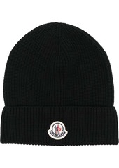 Moncler logo-patch knitted beanie