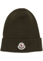 Moncler logo-patch ribbed beanie