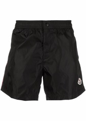Moncler logo-patch straight-leg swim shorts