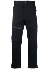 Moncler logo-patch twill tapered-leg trousers