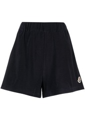 Moncler logo-patch velour shorts