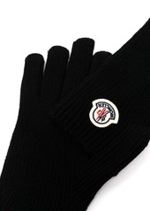 Moncler logo-patch virgin-wool gloves