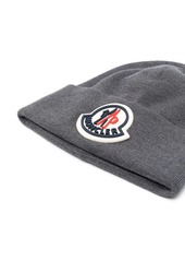 Moncler logo-patch wool beanie