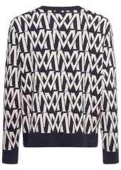 Moncler Logo Pattern Cotton Blend Sweater